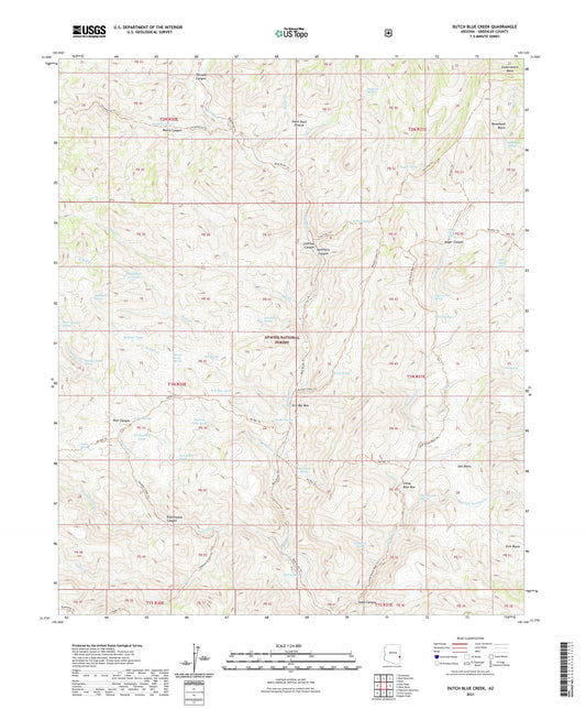 Dutch Blue Creek Arizona US Topo Map Image