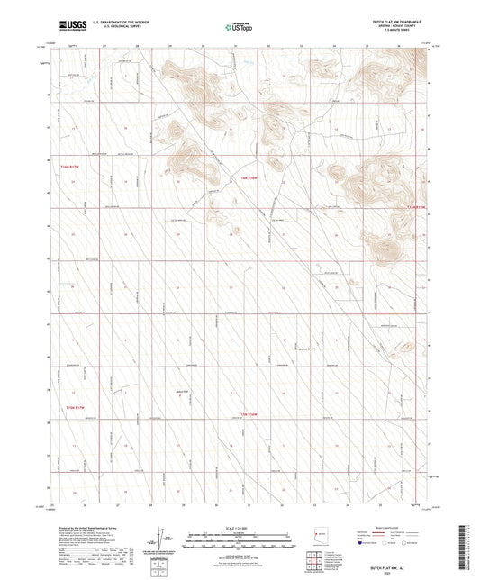 Dutch Flat NW Arizona US Topo Map Image