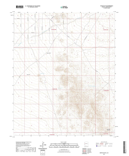 Dutch Flat SE Arizona US Topo Map Image