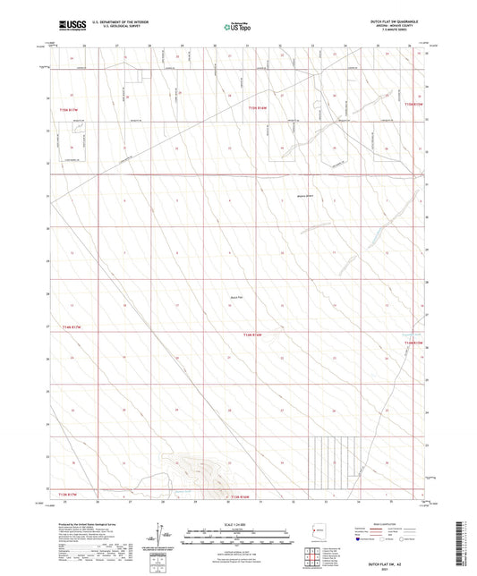 Dutch Flat SW Arizona US Topo Map Image