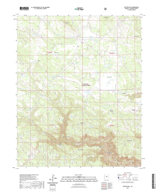 Dutton Hill Arizona US Topo Map Image