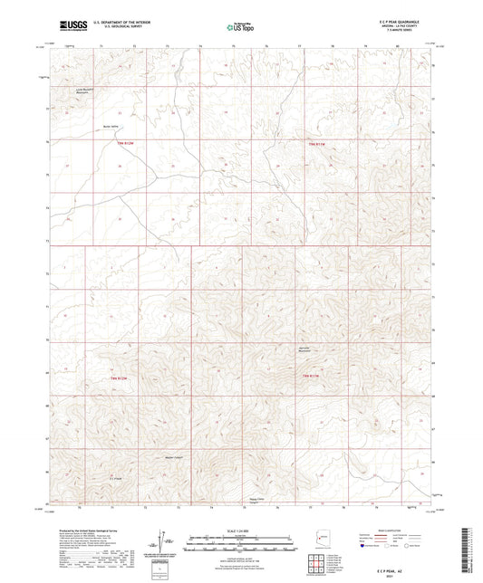 E C P Peak Arizona US Topo Map Image