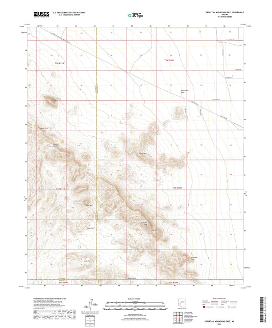 Eagletail Mountains East Arizona US Topo Map Image
