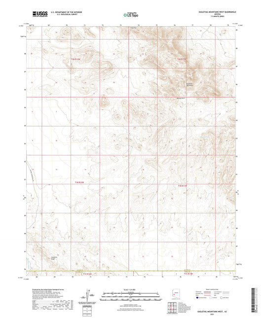 Eagletail Mountains West Arizona US Topo Map Image