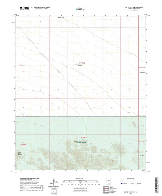 East of Buck Peak Arizona US Topo Map Image