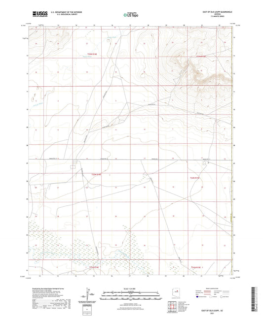 East of Old Leupp Arizona US Topo Map Image