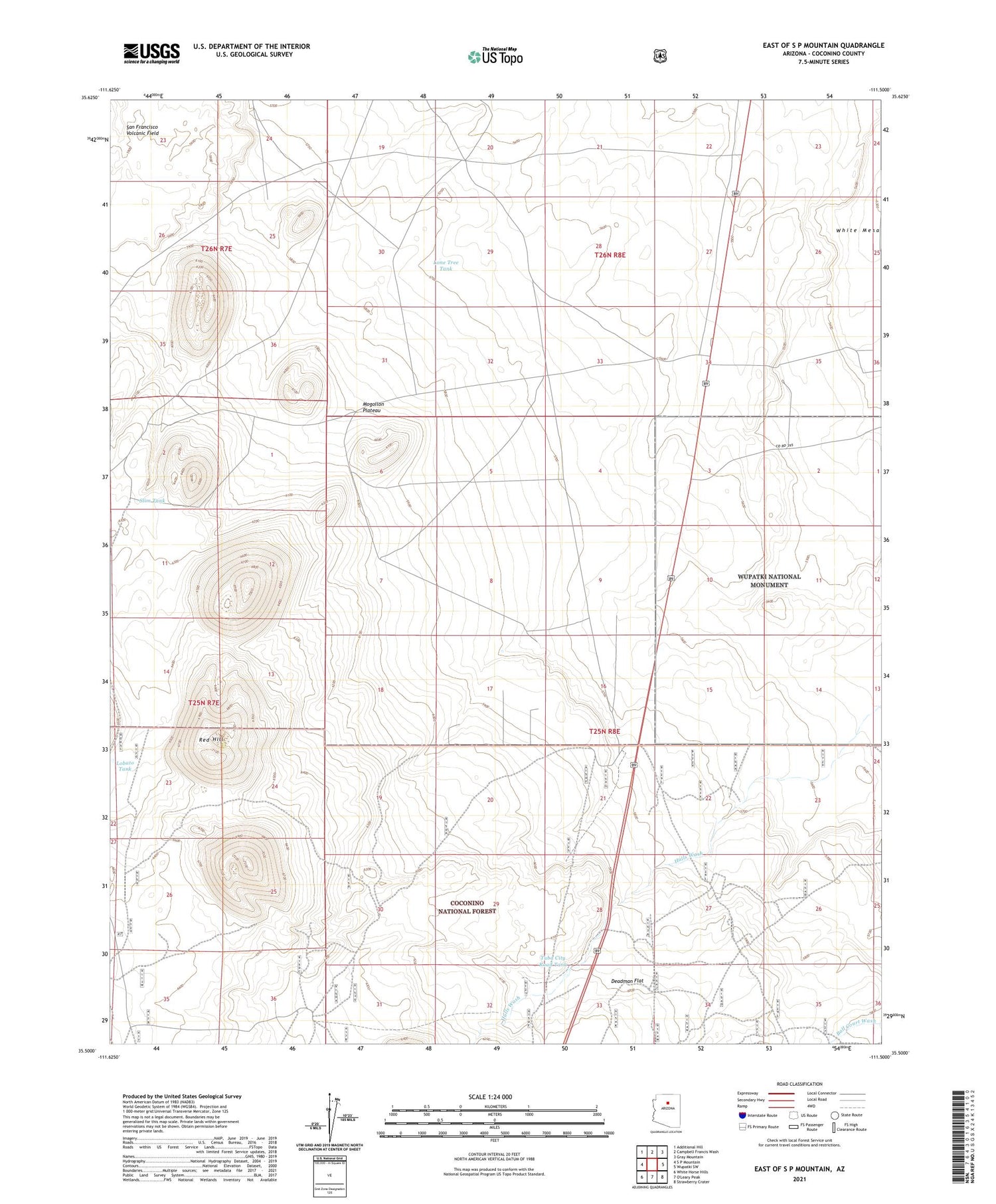 East of S P Mountain Arizona US Topo Map Image