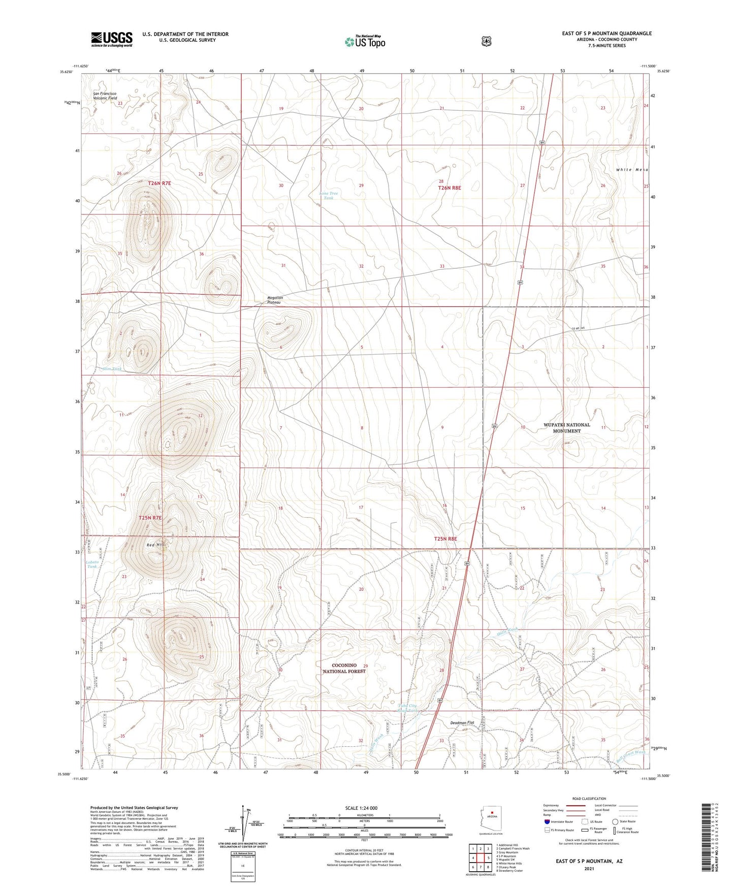 East of S P Mountain Arizona US Topo Map Image