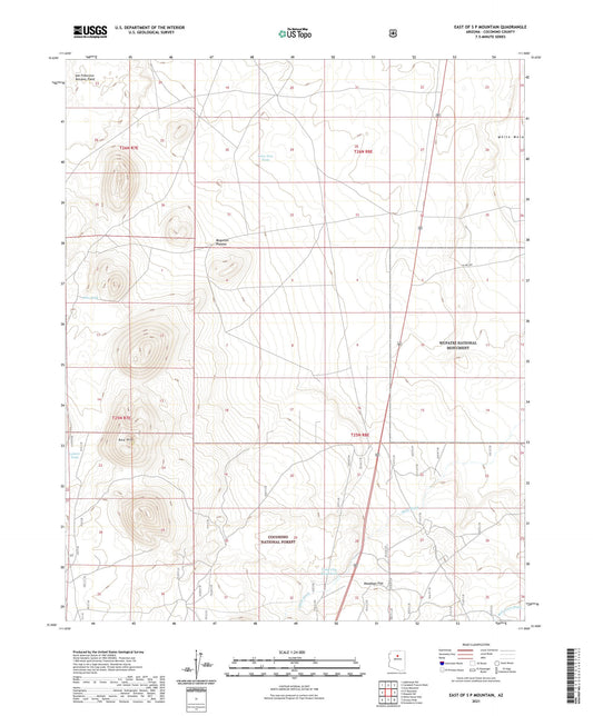 East of S P Mountain Arizona US Topo Map Image
