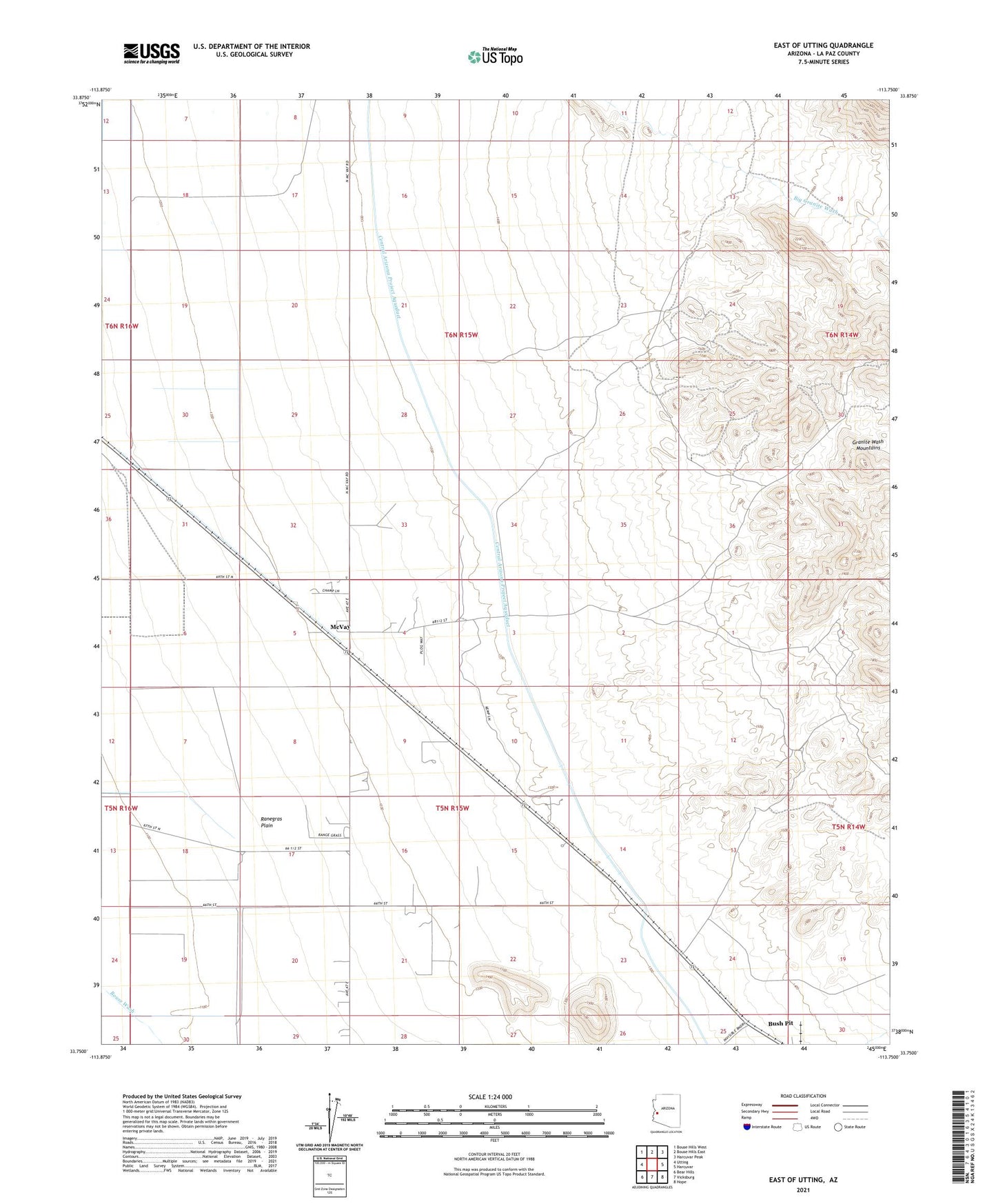 East of Utting Arizona US Topo Map Image