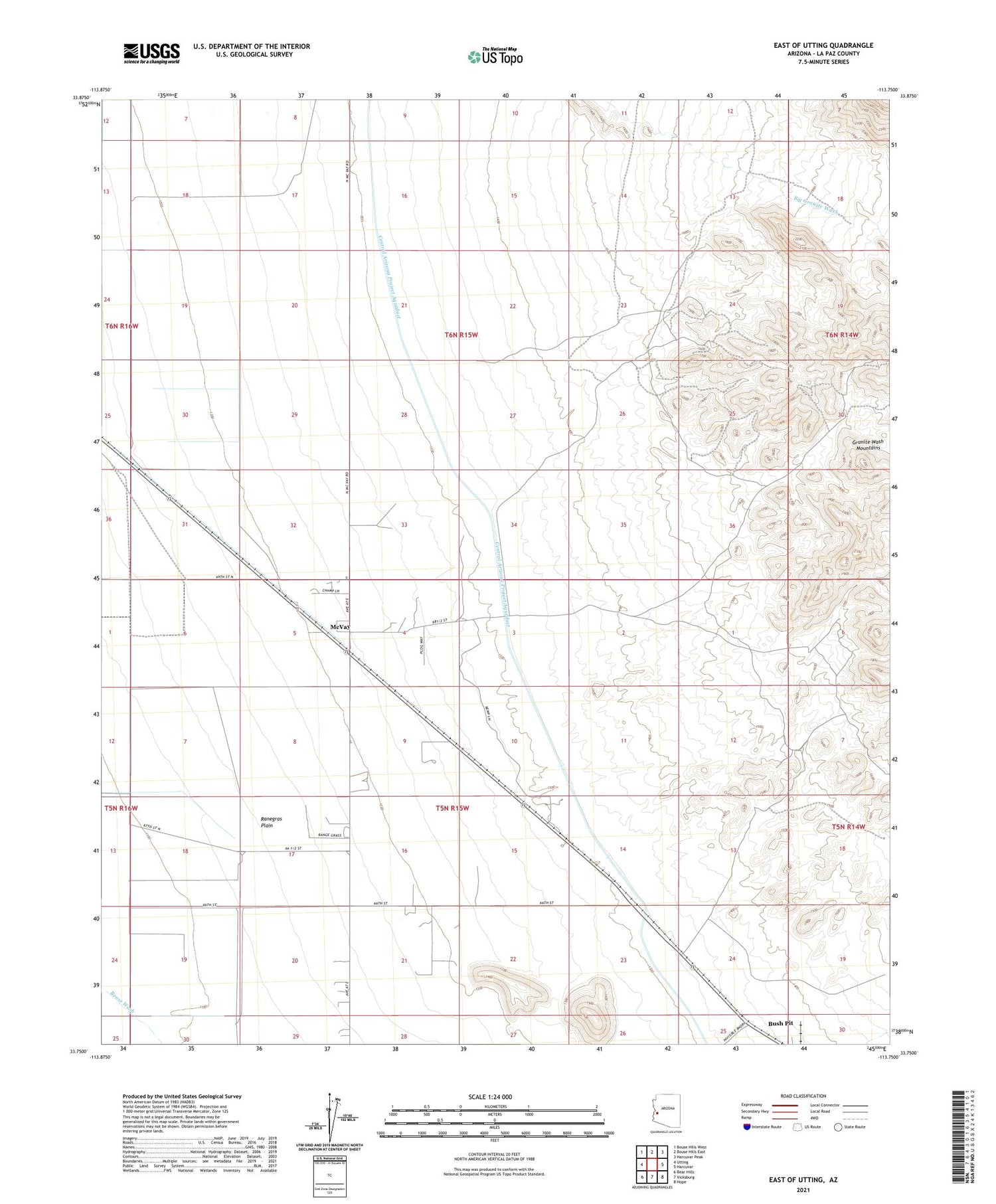 East of Utting Arizona US Topo Map Image