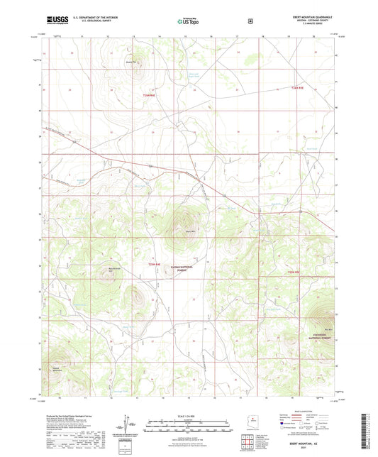 Ebert Mountain Arizona US Topo Map Image