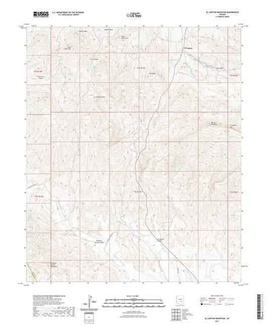 El Capitan Mountain Arizona US Topo Map Image