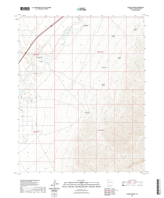 Elbow Canyon Arizona US Topo Map Image