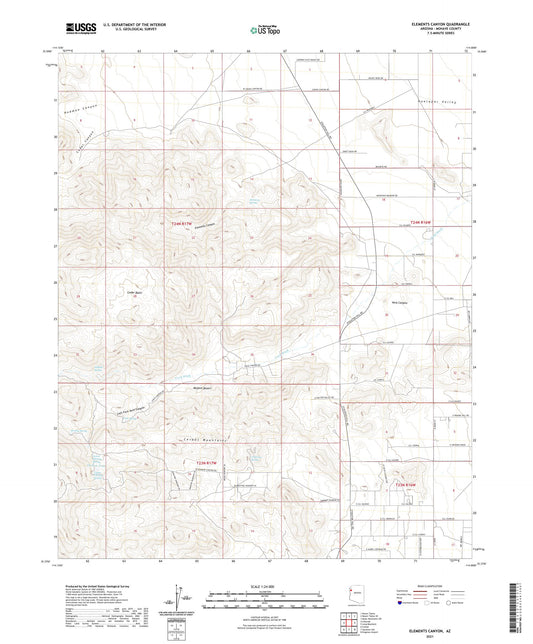Elements Canyon Arizona US Topo Map Image