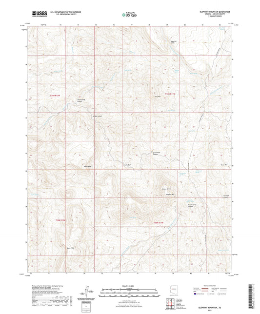 Elephant Mountain Arizona US Topo Map Image
