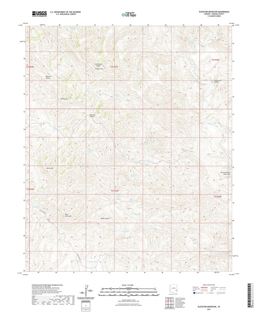Elevator Mountain Arizona US Topo Map Image