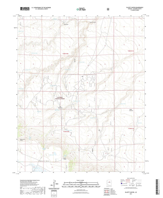 Elliott Canyon Arizona US Topo Map Image