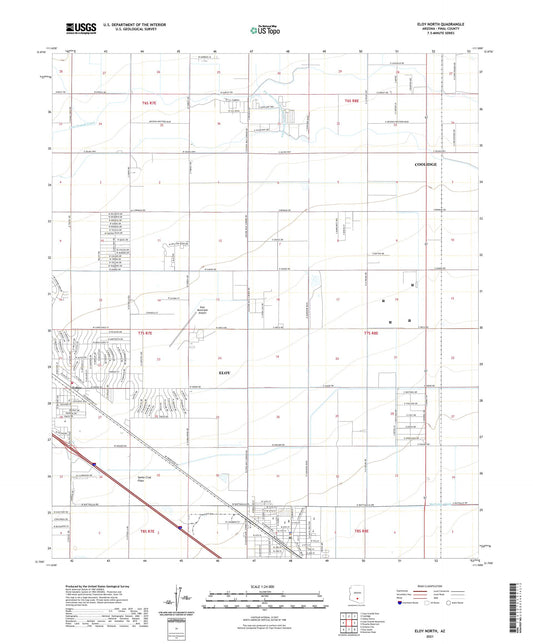 Eloy North Arizona US Topo Map Image