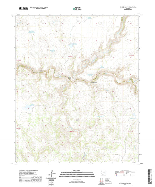 Elwood Canyon Arizona US Topo Map Image