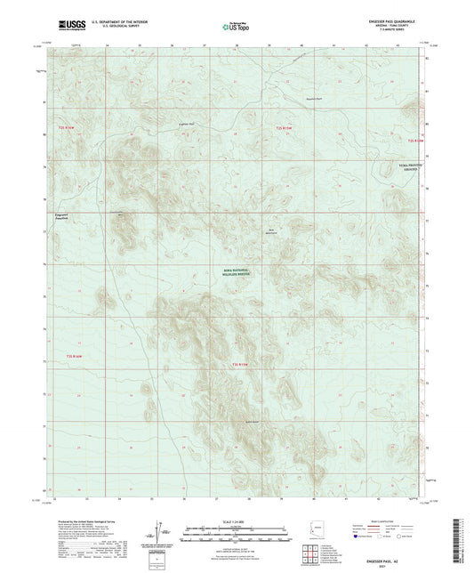 Engesser Pass Arizona US Topo Map Image