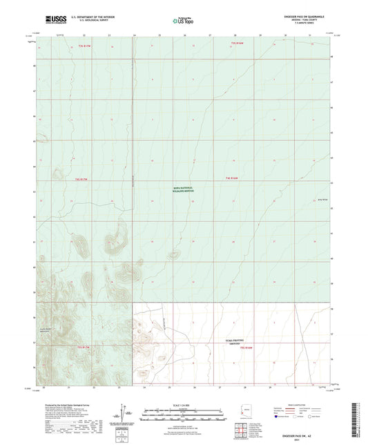 Engesser Pass SW Arizona US Topo Map Image
