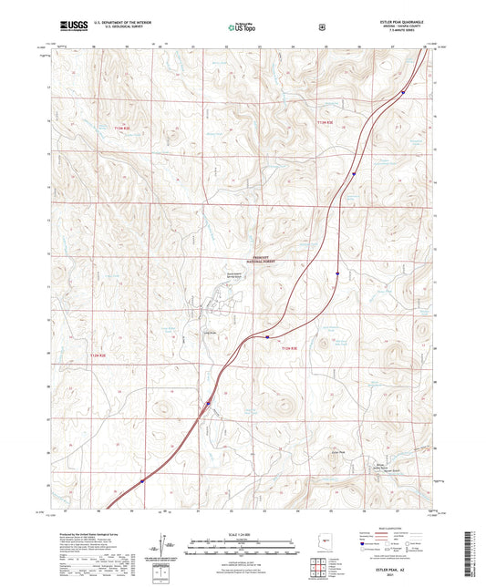 Estler Peak Arizona US Topo Map Image