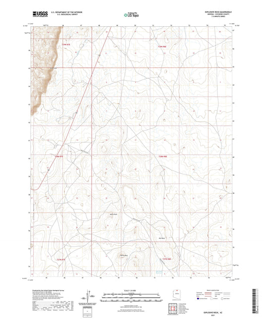 Explosive Rock Arizona US Topo Map Image
