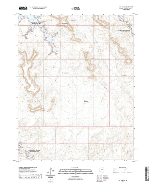Face Canyon Arizona US Topo Map Image