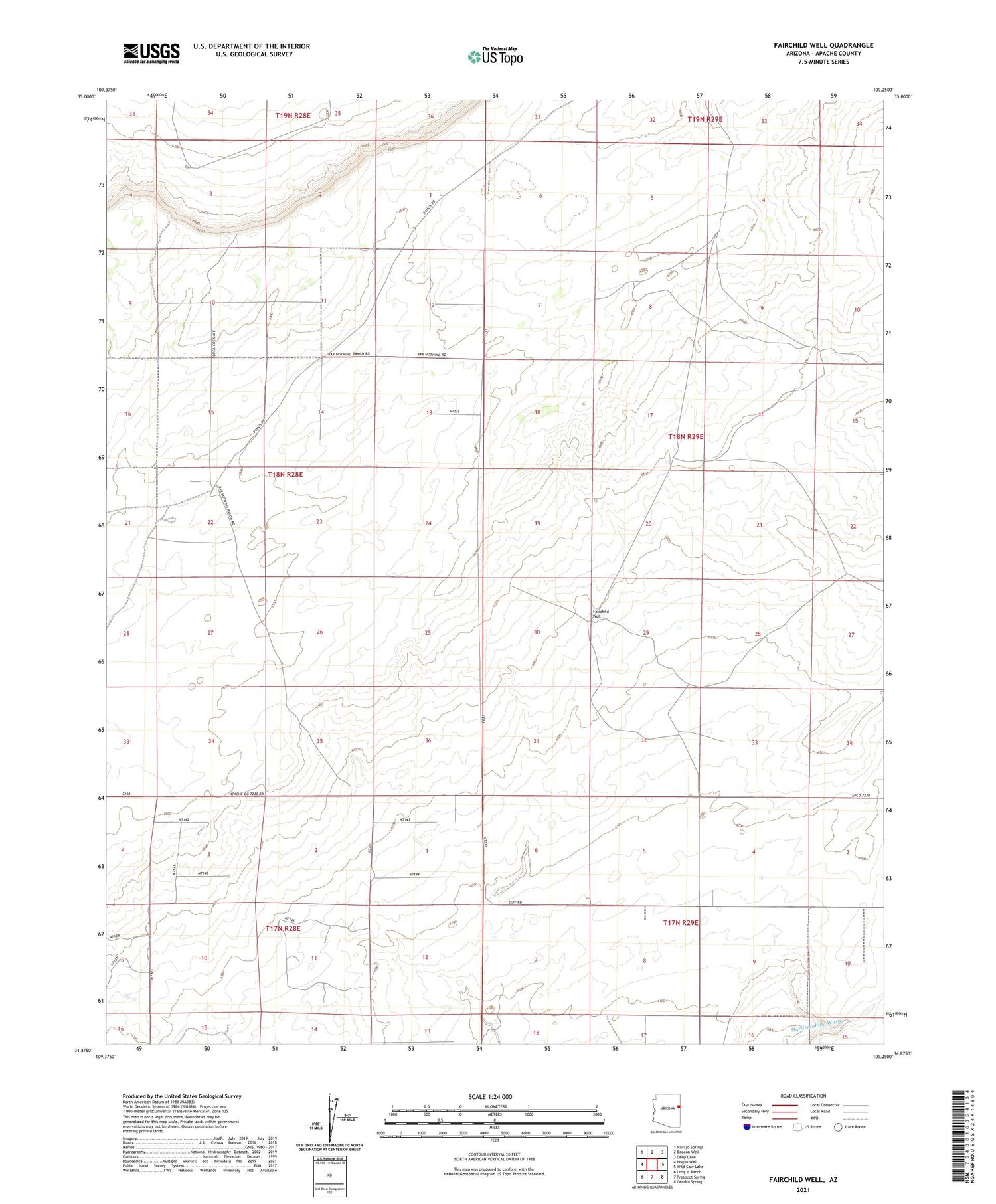 Fairchild Well Arizona US Topo Map Image