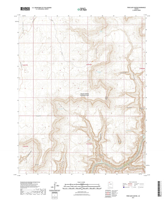 Fern Glen Canyon Arizona US Topo Map Image