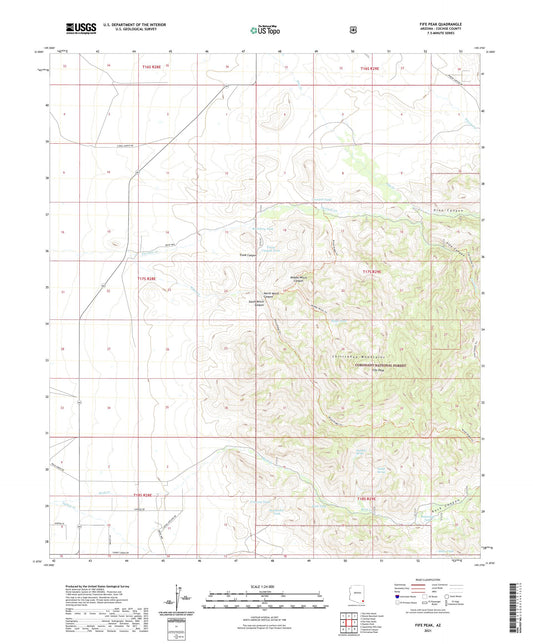 Fife Peak Arizona US Topo Map Image