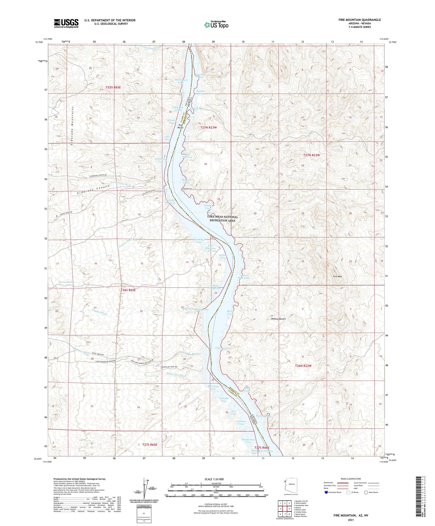 Fire Mountain Arizona US Topo Map Image
