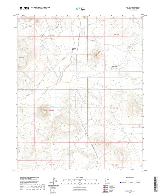 Five Buttes Arizona US Topo Map Image