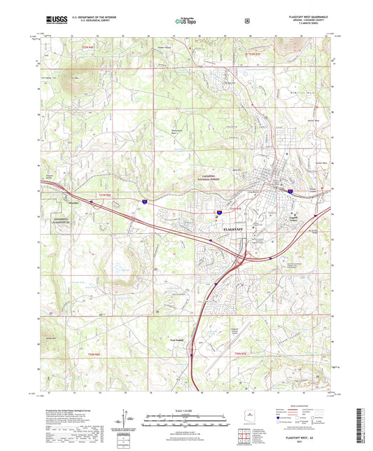 Flagstaff West Arizona US Topo Map Image