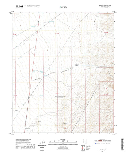 Florence NE Arizona US Topo Map Image
