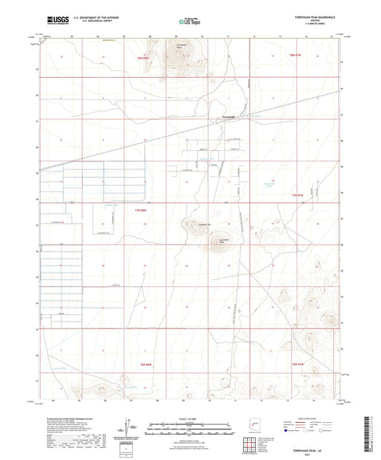 Forepaugh Peak Arizona US Topo Map Image