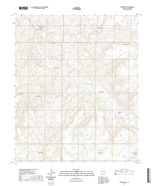 Forks Butte Arizona US Topo Map Image