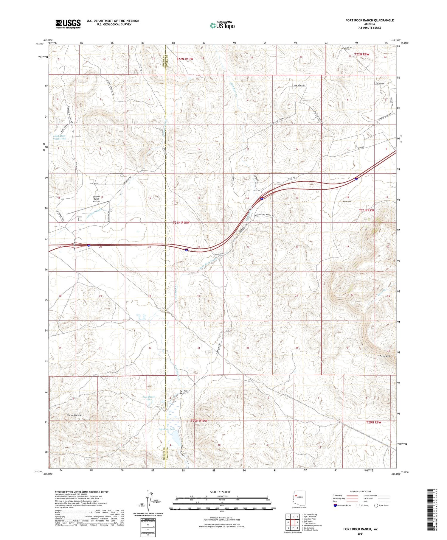 Fort Rock Ranch Arizona US Topo Map Image