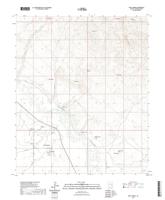 Fort Thomas Arizona US Topo Map Image