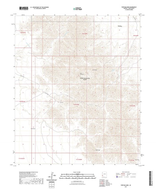 Fortuna Mine Arizona US Topo Map Image