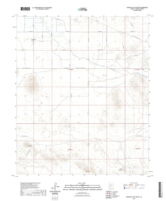 Fourth of July Butte Arizona US Topo Map Image