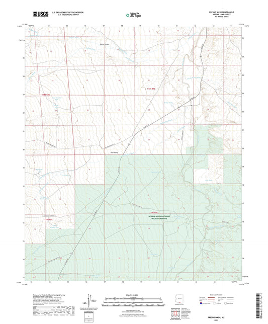 Fresno Wash Arizona US Topo Map Image