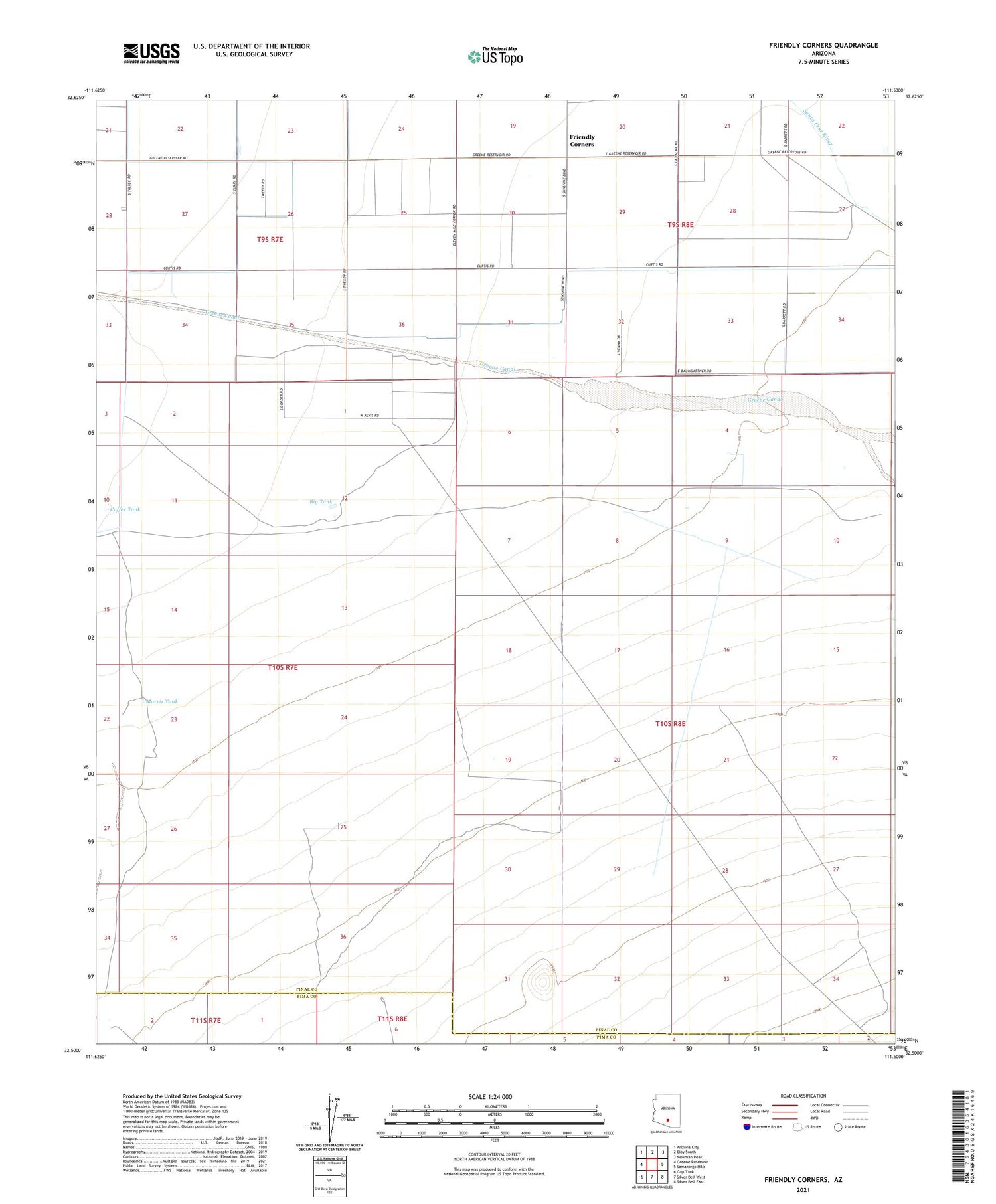 Friendly Corners Arizona US Topo Map Image