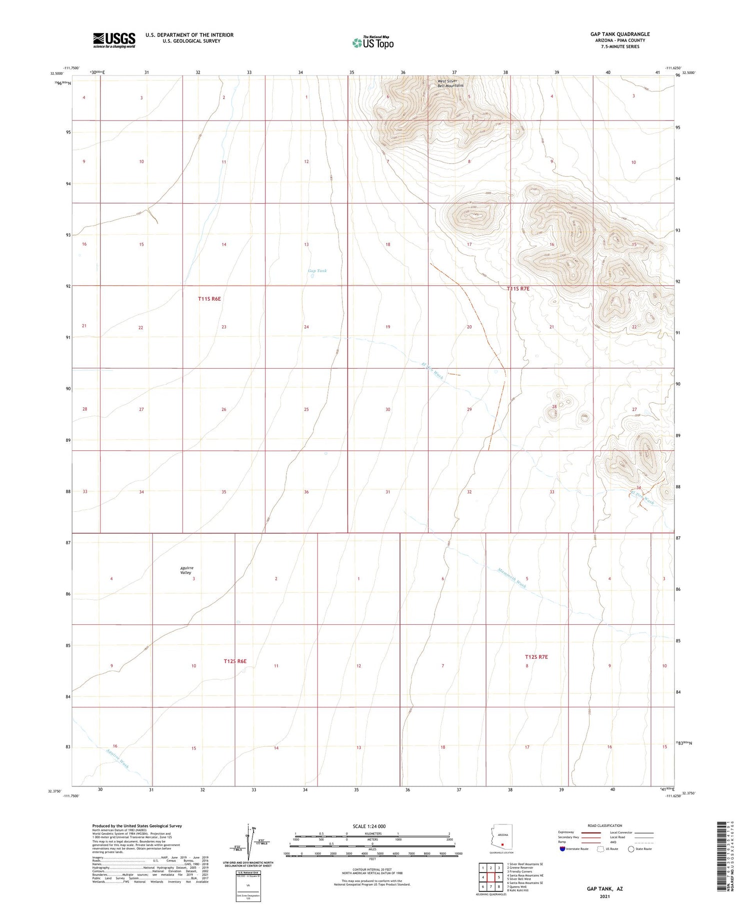 Gap Tank Arizona US Topo Map Image
