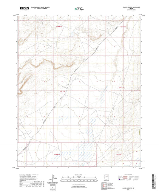 Garces Mesas SE Arizona US Topo Map Image