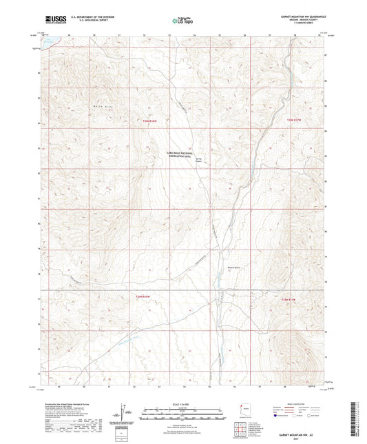 Garnet Mountain NW Arizona US Topo Map Image