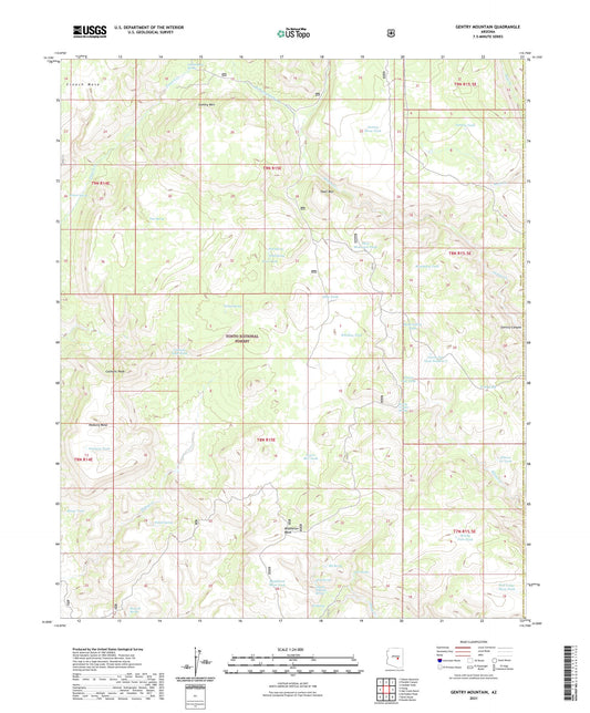 Gentry Mountain Arizona US Topo Map Image
