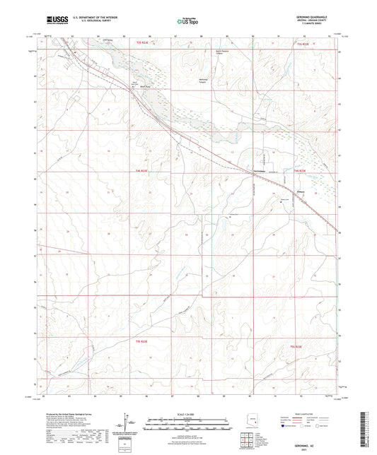 Geronimo Arizona US Topo Map Image
