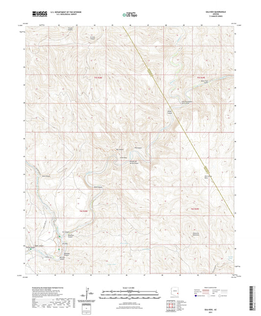 Gila Box Arizona US Topo Map Image